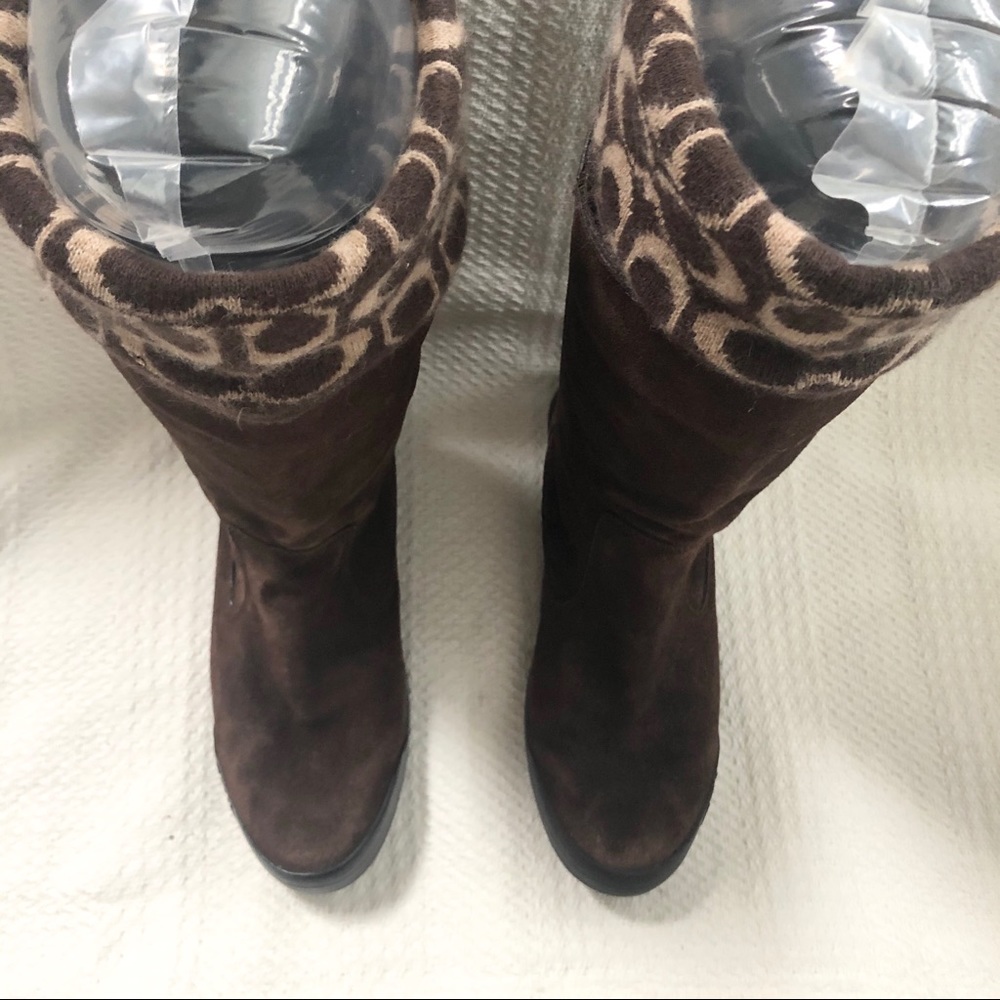 Coach | NWOT Tatum Suede Logo Boots 8.5 - Picture 7 of 8